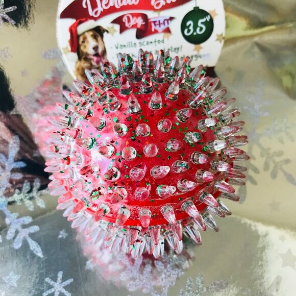 Bow Wow Pet  Holiday Dental Christmas  Squeaky Ball  Size : 3.5" - Picture 3 of 3